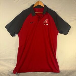 Nike Dri-Fit Arizona Diamondbacks MLB Red & Black Polo Shirt Men's Large